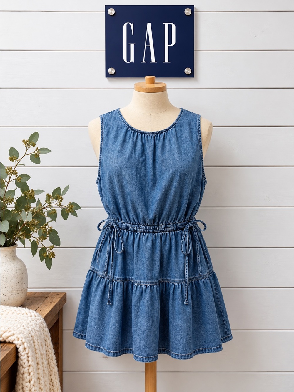 GAP Chambray Cut-Out Dress Size XL Tall